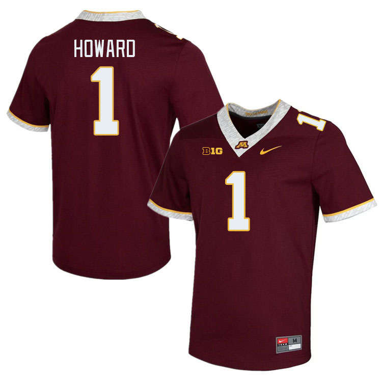 Men #1 Jaxon Howard Minnesota Golden Gophers College Football Jerseys Stitched-Maroon